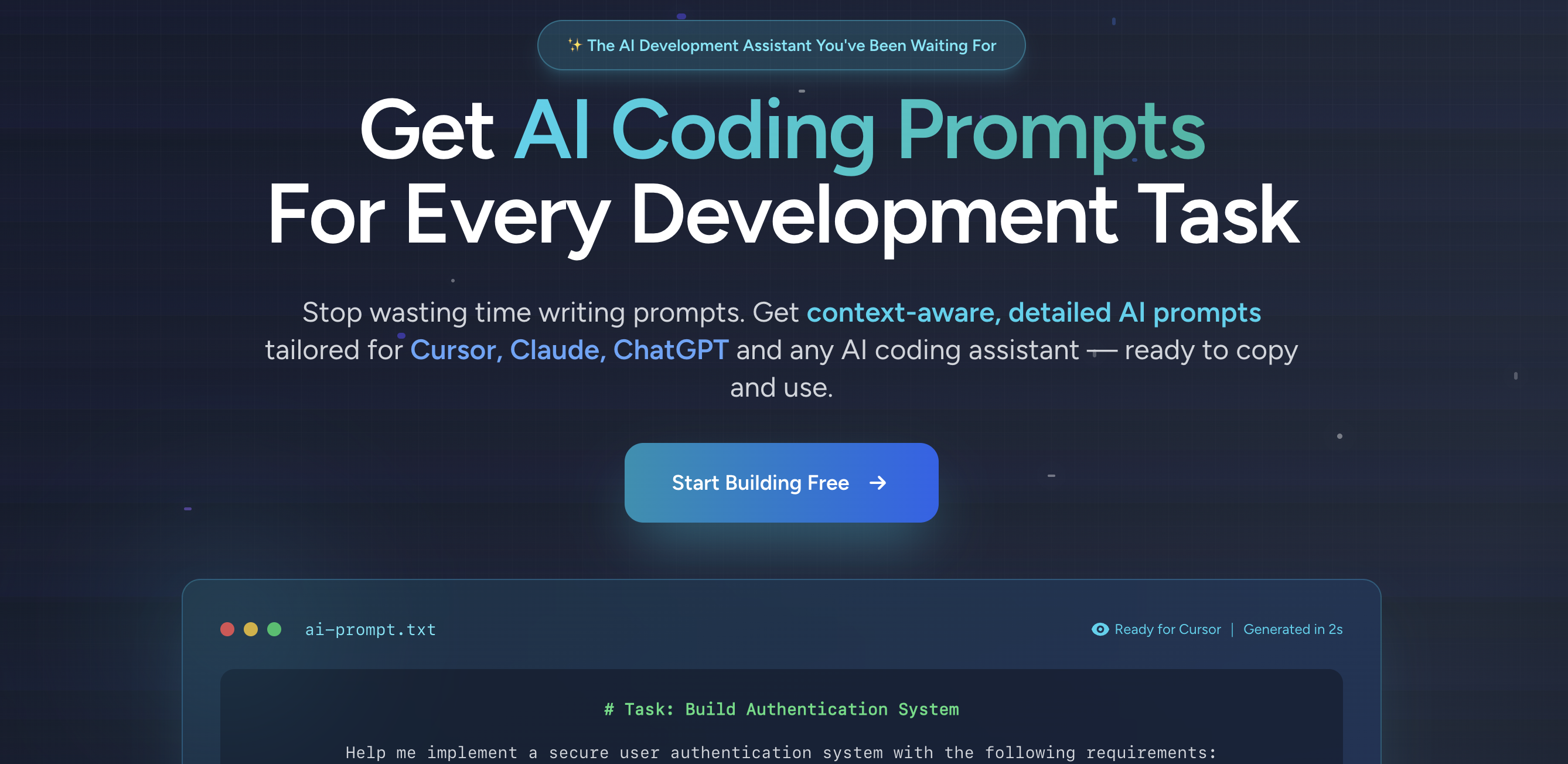 Screenshot 1 of Vibe Code Planner