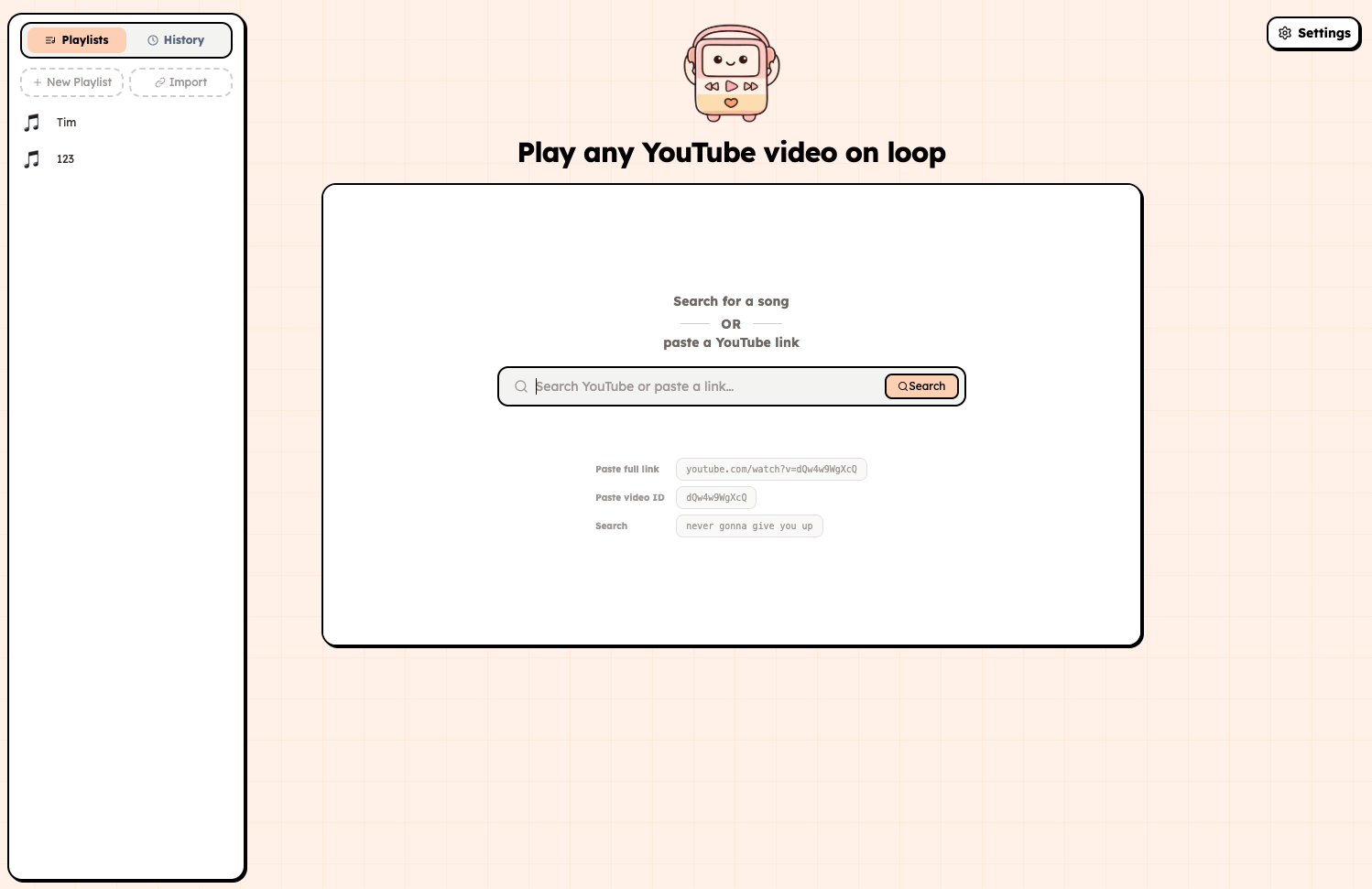 Screenshot 1 of YouTubeOnLoop