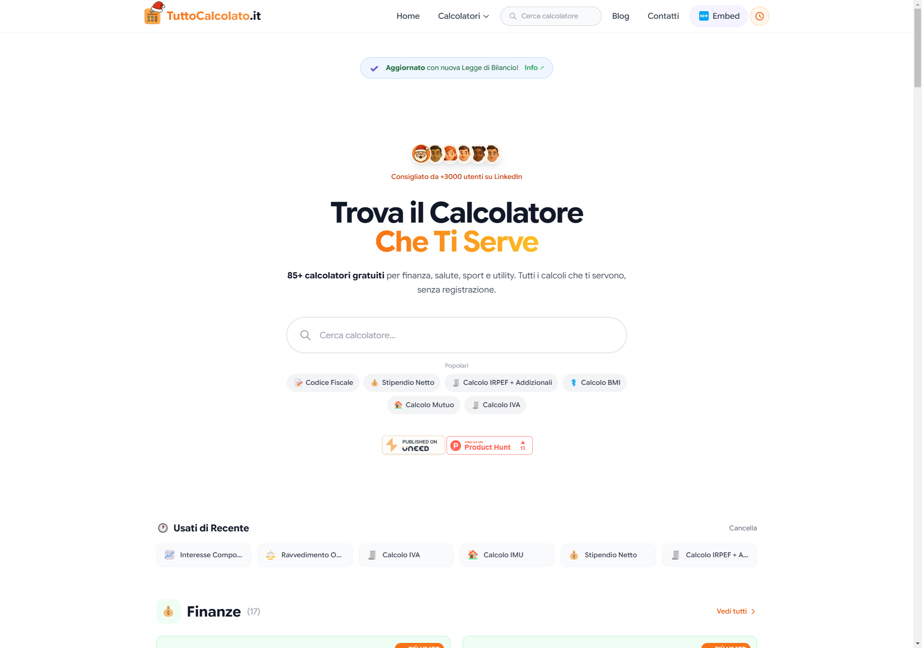 Screenshot 1 of TuttoCalcolato.it