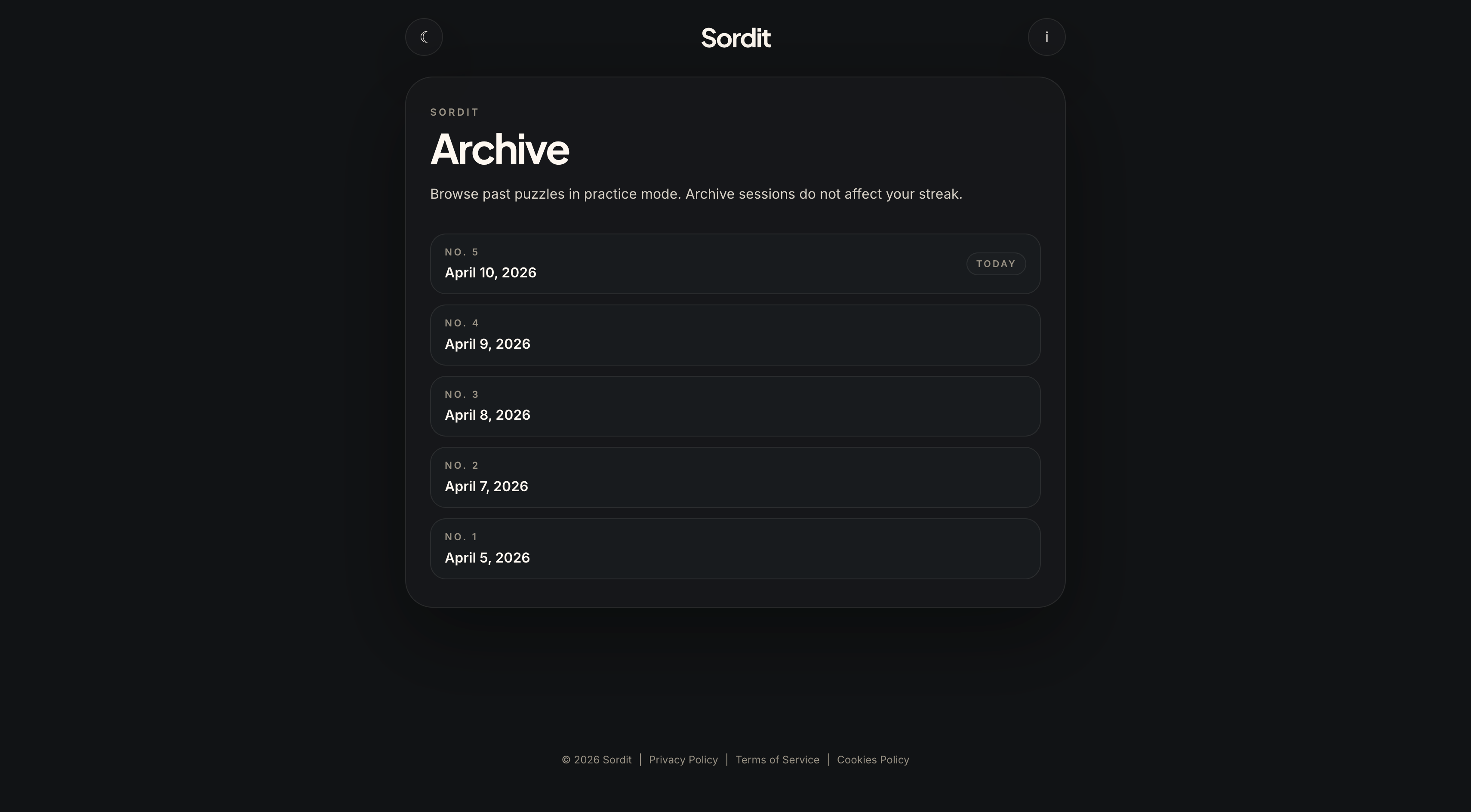 Screenshot 6 of Sordit – Daily Timeline Game