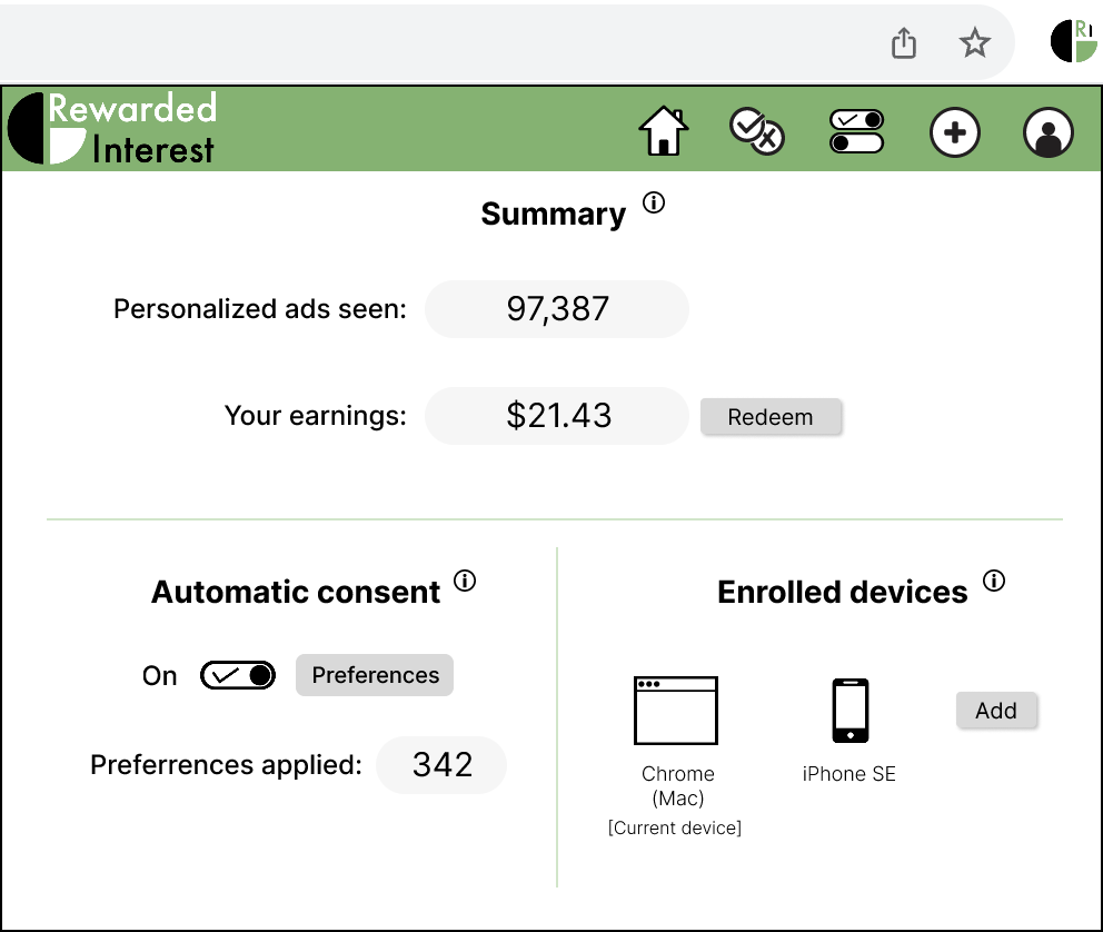 Screenshot 1 of Rewarded Interest - Consent Manager