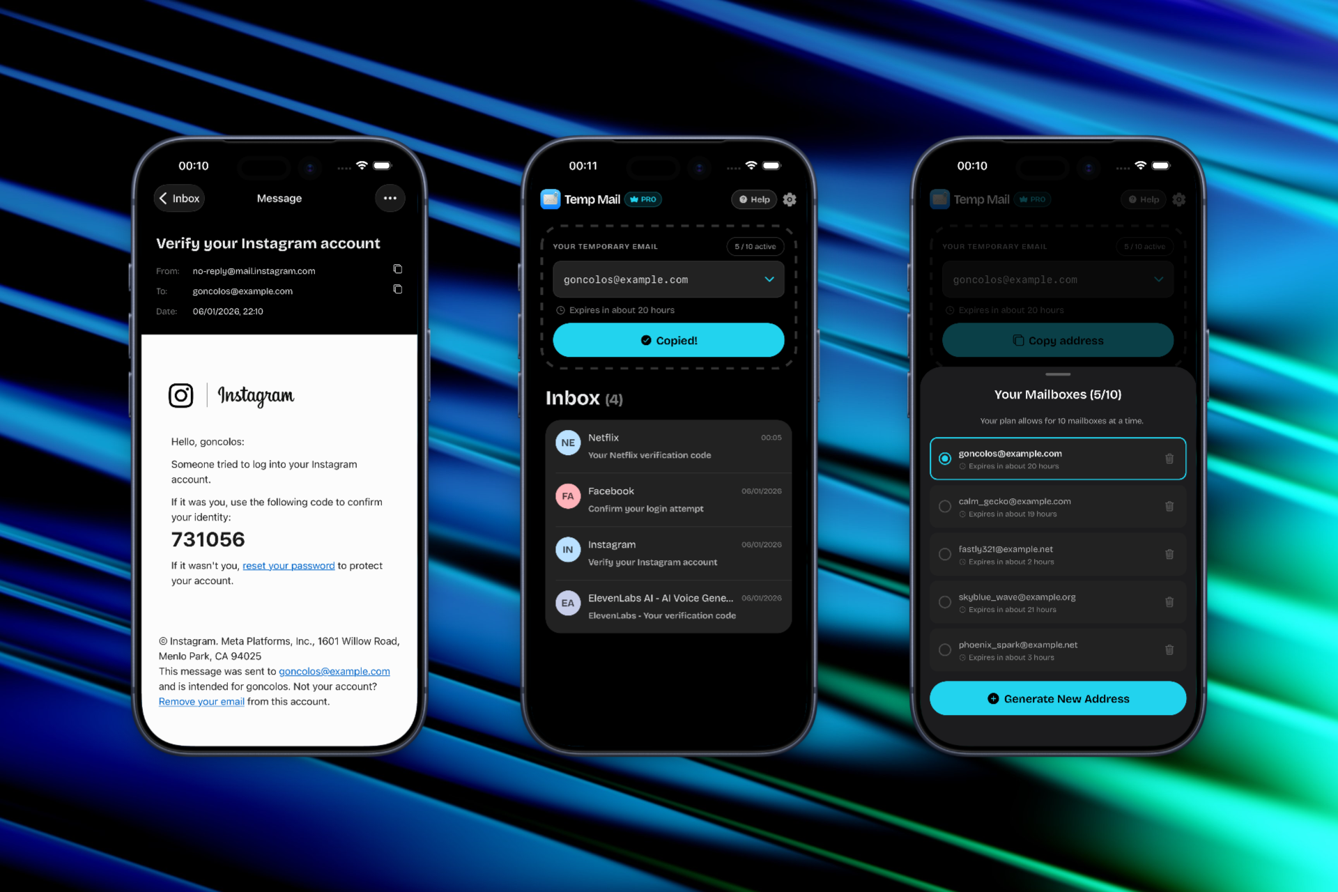 Screenshot 1 of Temp Mail - Instant Disposable Email