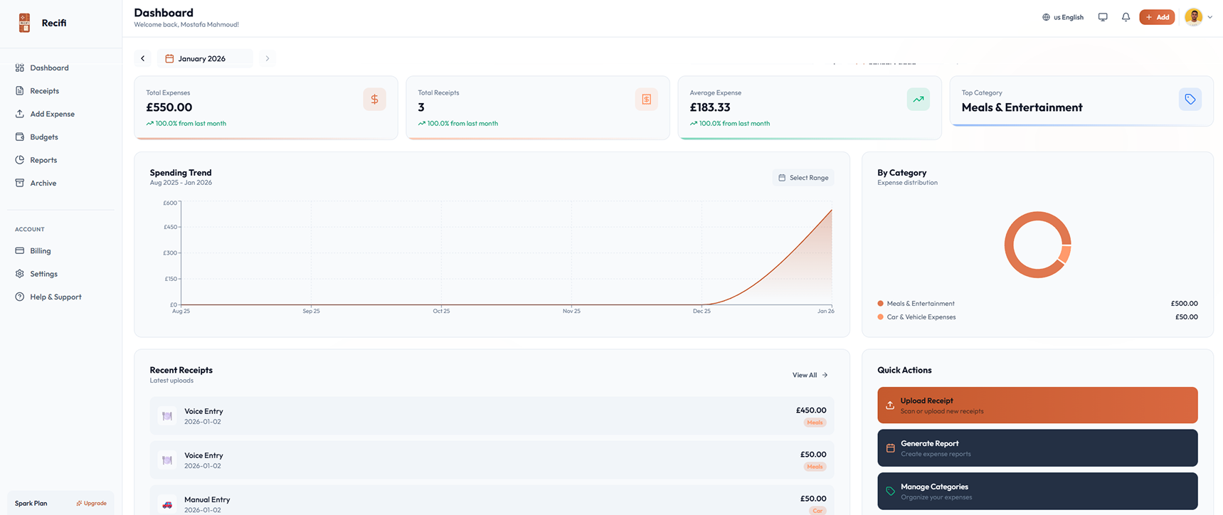 Screenshot 2 of Recifi - Smart Expenses Management