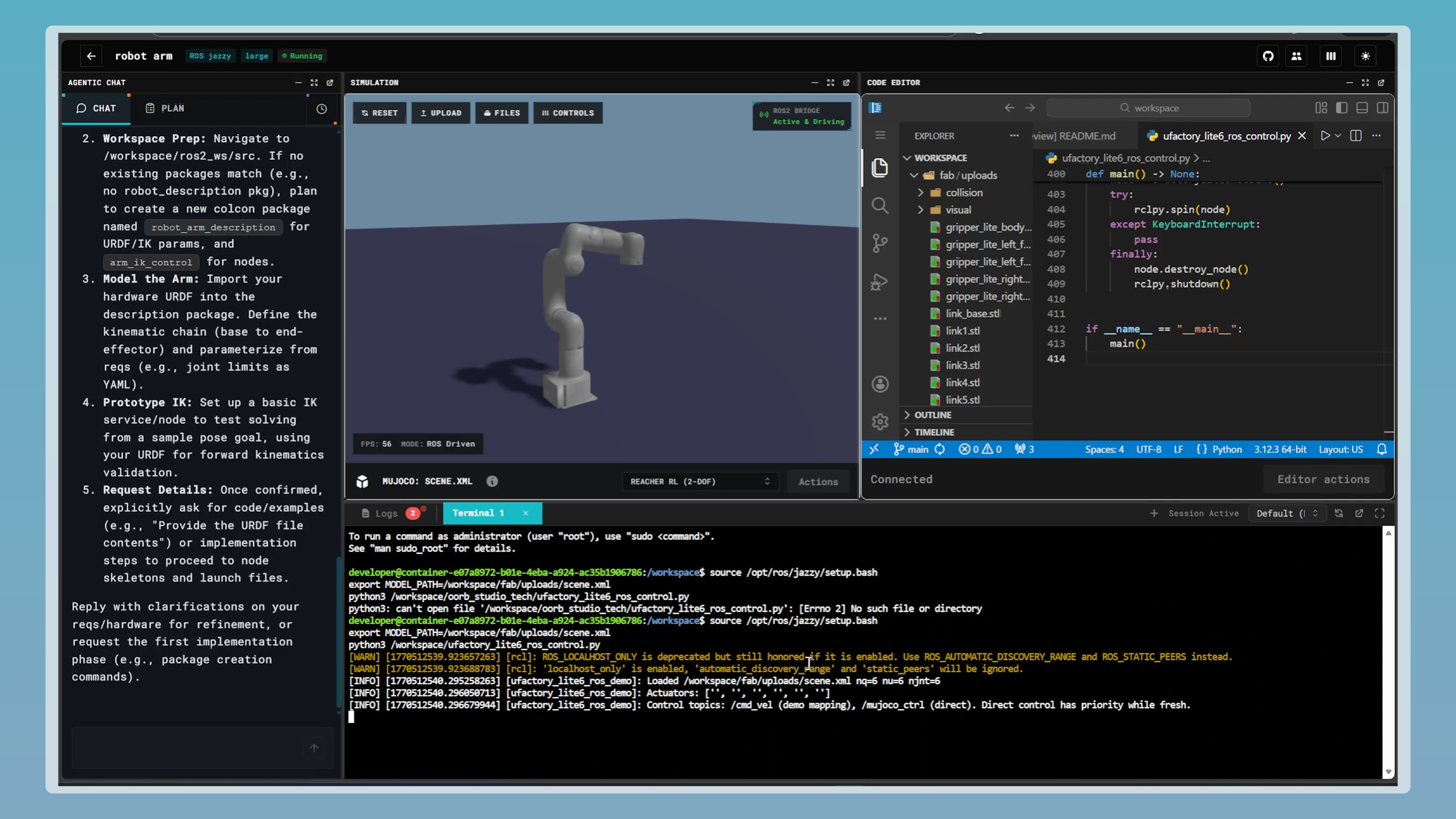 Screenshot 1 of OORB Studio, the Replit for robotics