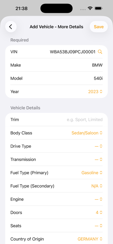 Screenshot 1 of Car Snaglist