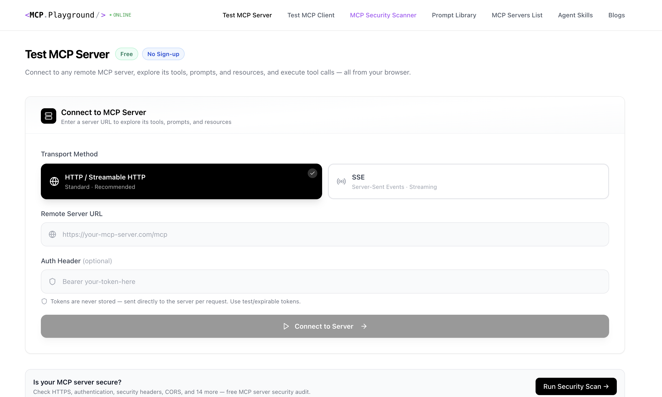 Screenshot 2 of MCP Playground Online