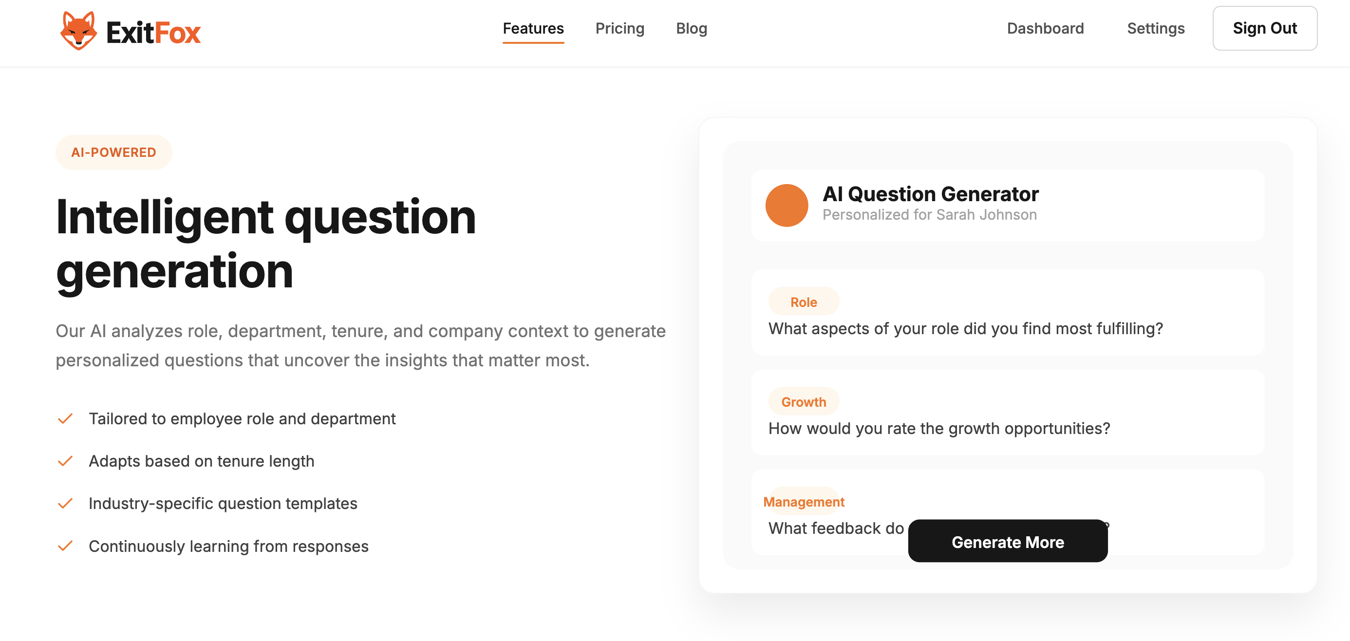 Screenshot 1 of ExitFox - AI-Powered Exit Interviews