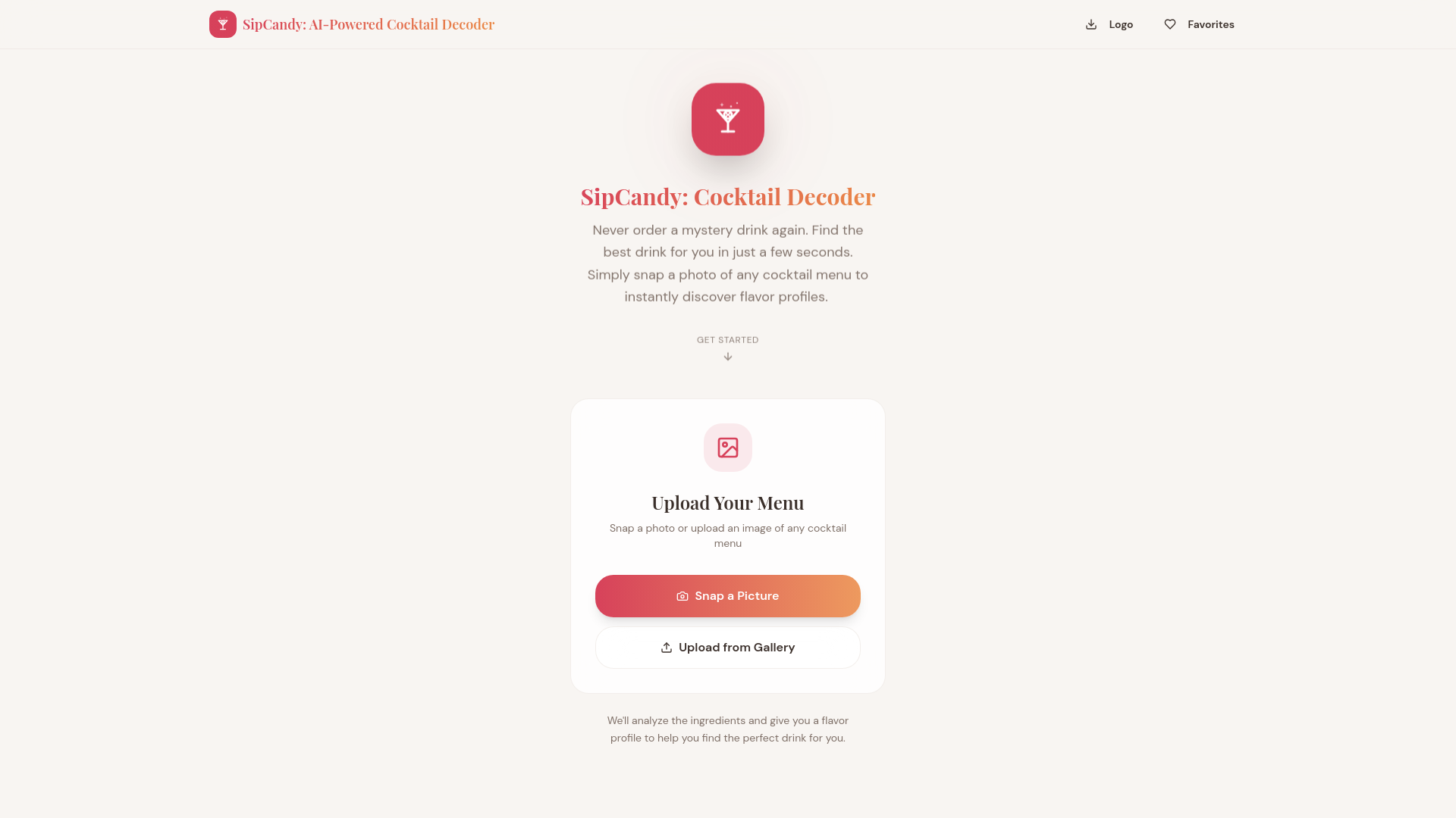 Screenshot 1 of SipCandy: AI-Powered Cocktail Decoder