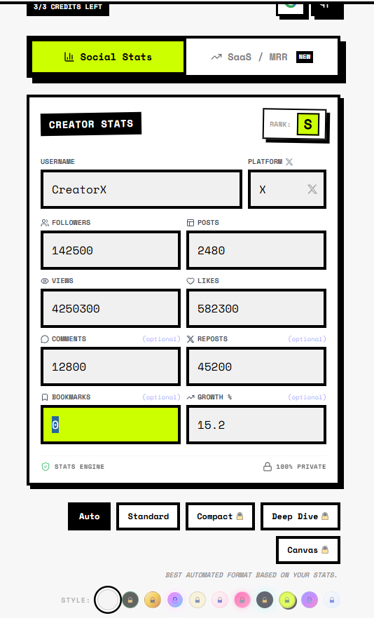 Screenshot 1 of StatsReceipt