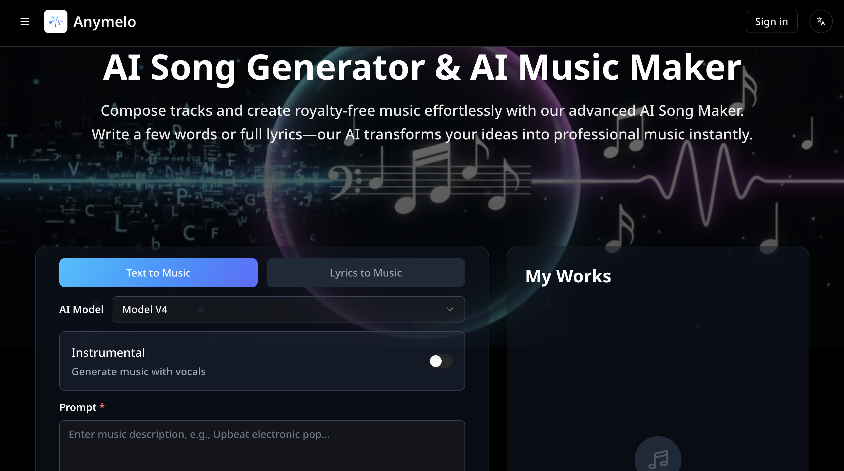 Screenshot 1 of Anymelo – AI Music Generator & AI Song M