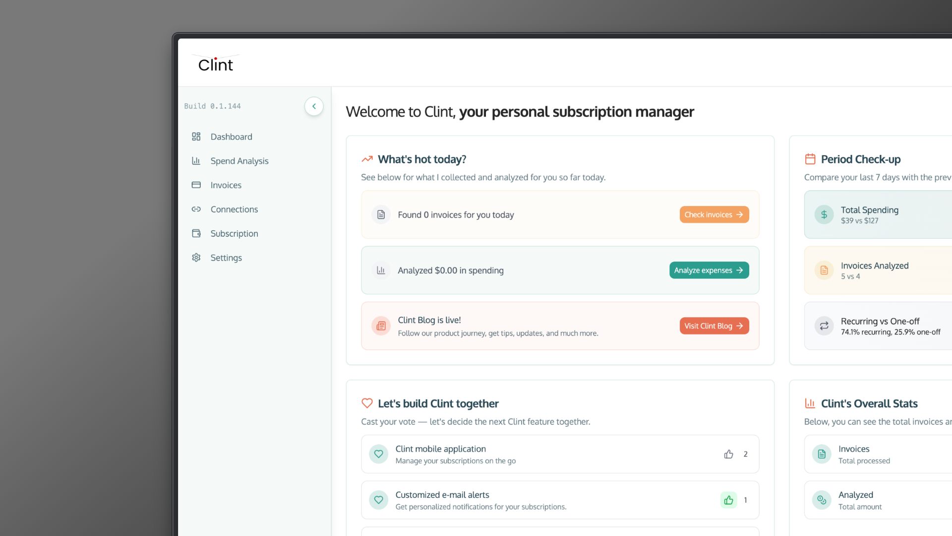 Screenshot 1 of Clint | Your Personal Expense Manager