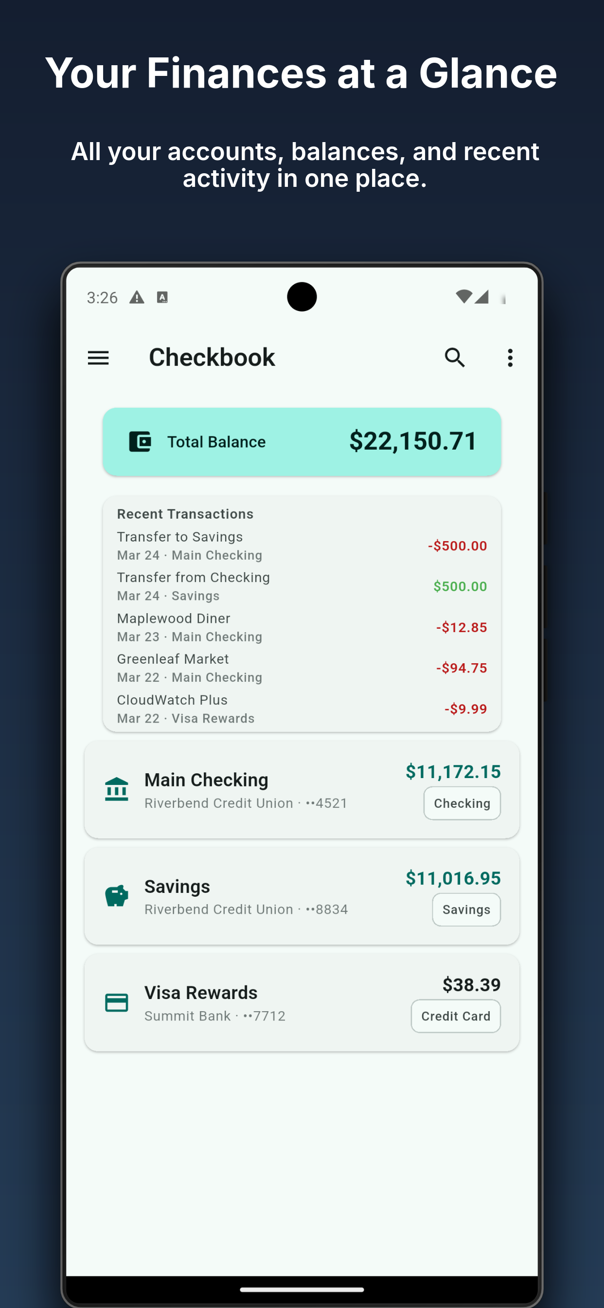 Screenshot 1 of Caffeinated Checkbook
