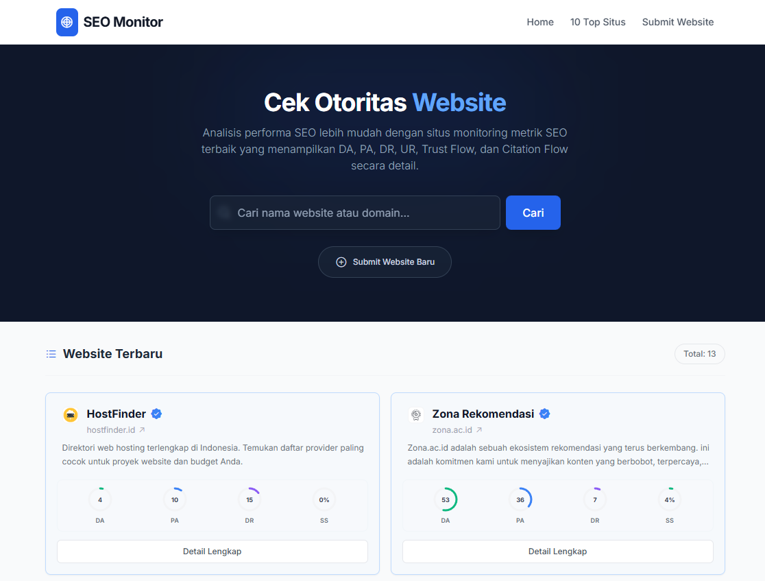 Screenshot 2 of SEO Metrics Monitor
