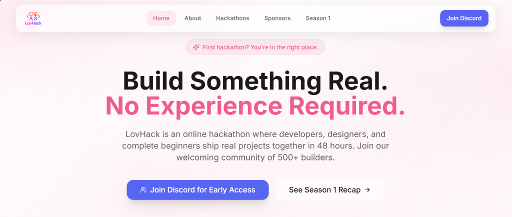 Screenshot 1 of LovHack 2026 - 48 Hour Online Hackathon