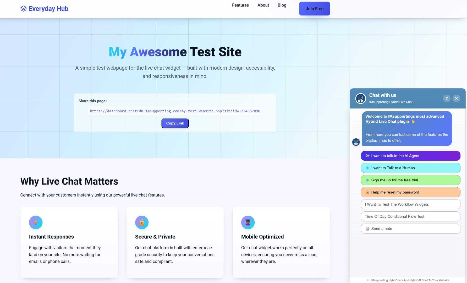 Screenshot 1 of IMsupport Hybrid Chat