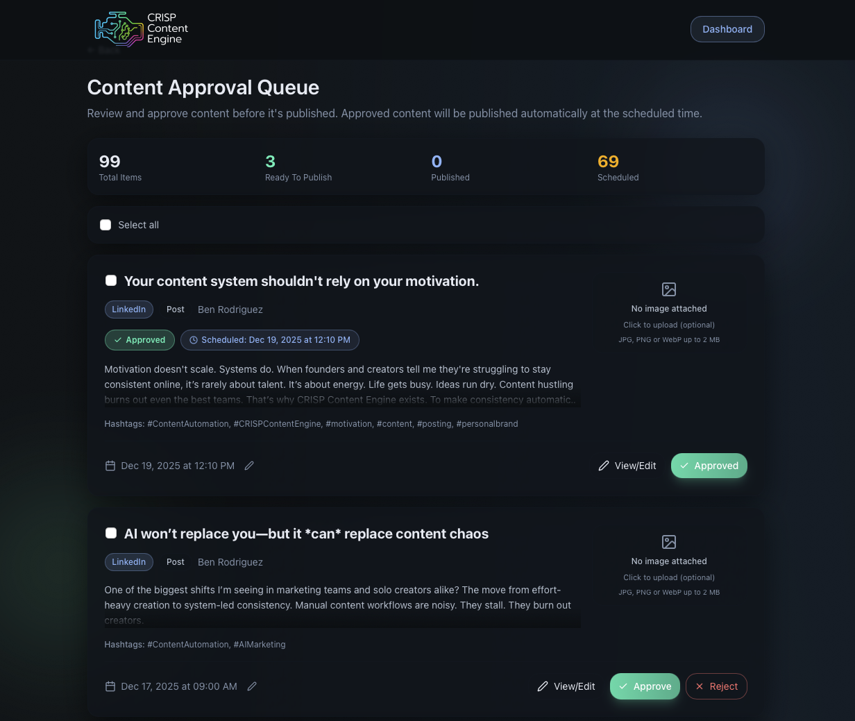 Screenshot 1 of CRISP Content Engine