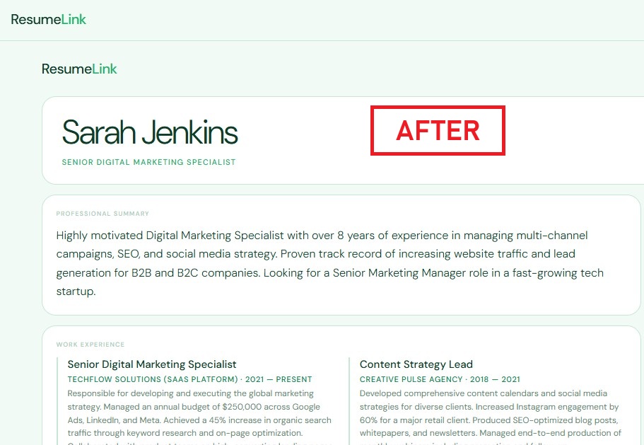 Screenshot 2 of ResumeLink
