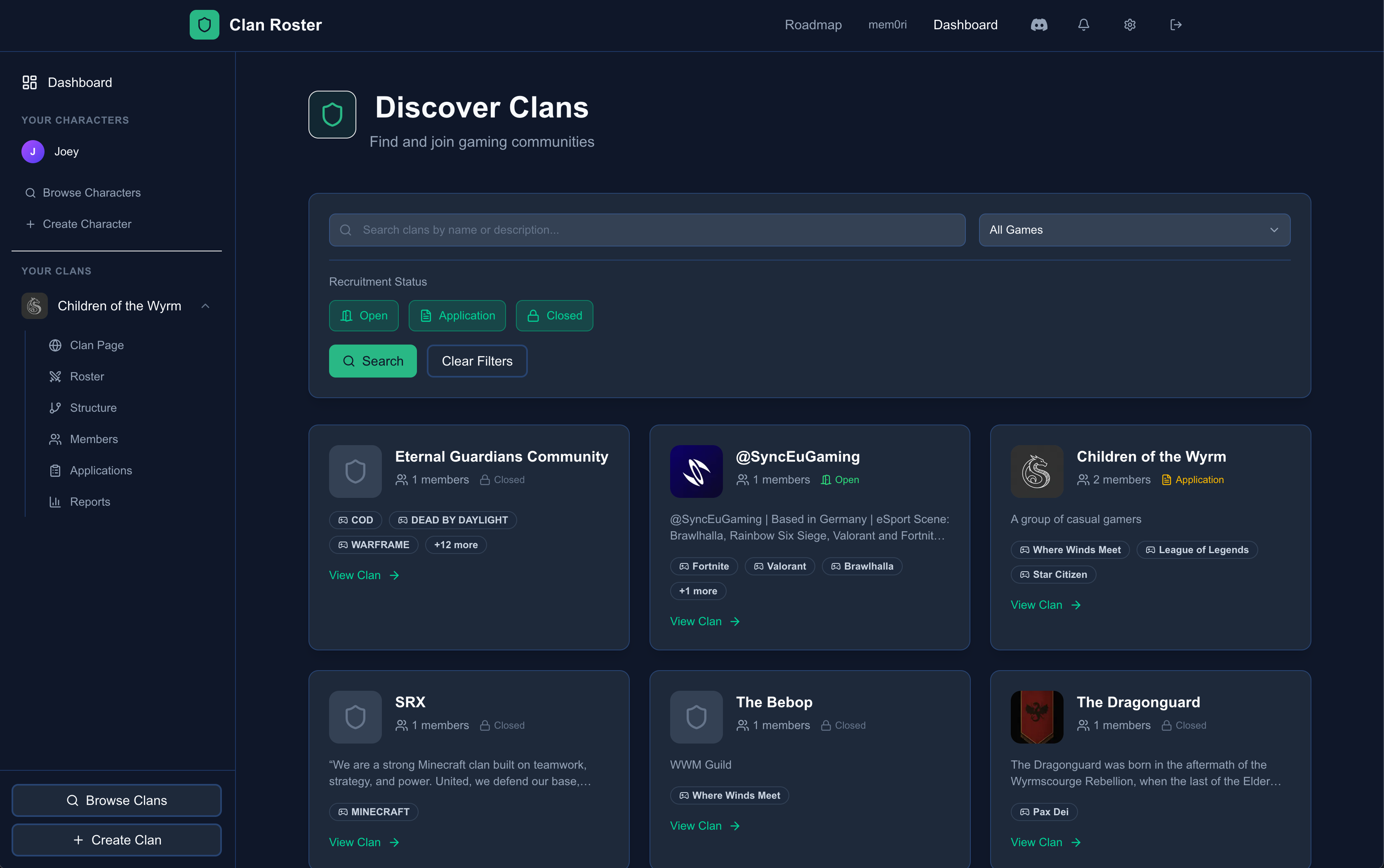 Screenshot 1 of Clan Roster