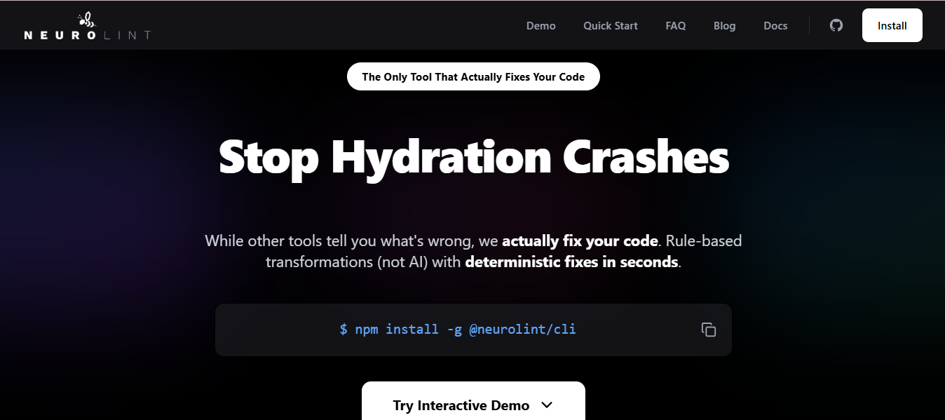 Screenshot 2 of NeuroLint CLI