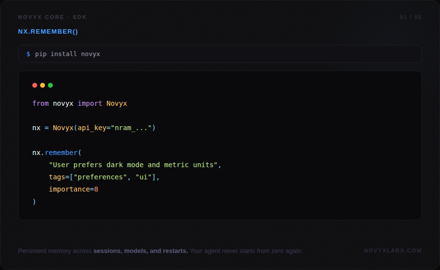 Screenshot 3 of Novyx Core