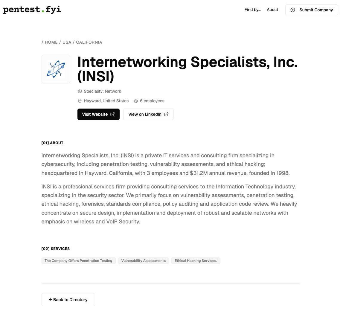 Screenshot 2 of Pentest.fyi