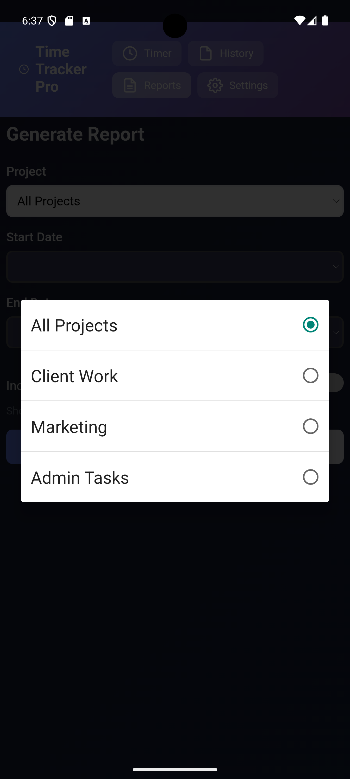 Screenshot 2 of TimeTracker Pro