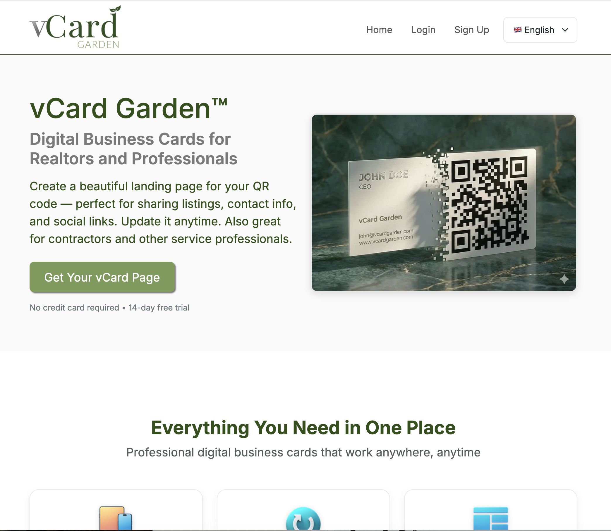 Screenshot 1 of vCard Garden