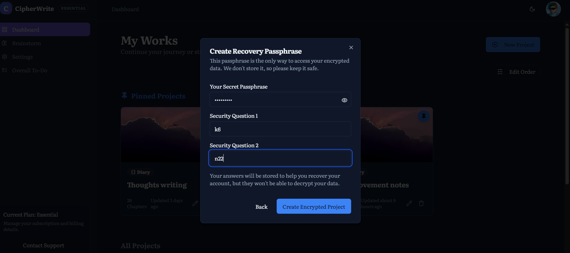 Screenshot 3 of CipherWrite