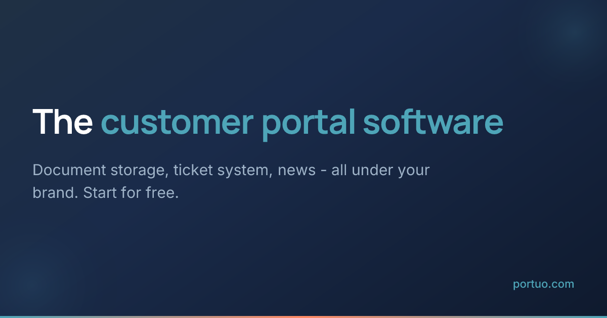Screenshot 1 of Portuo Customer Portal Software