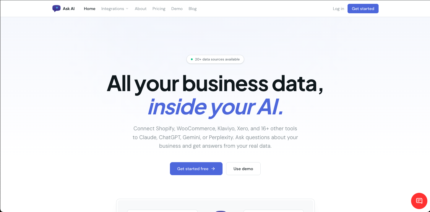 Screenshot 1 of Ask AI Data Connector