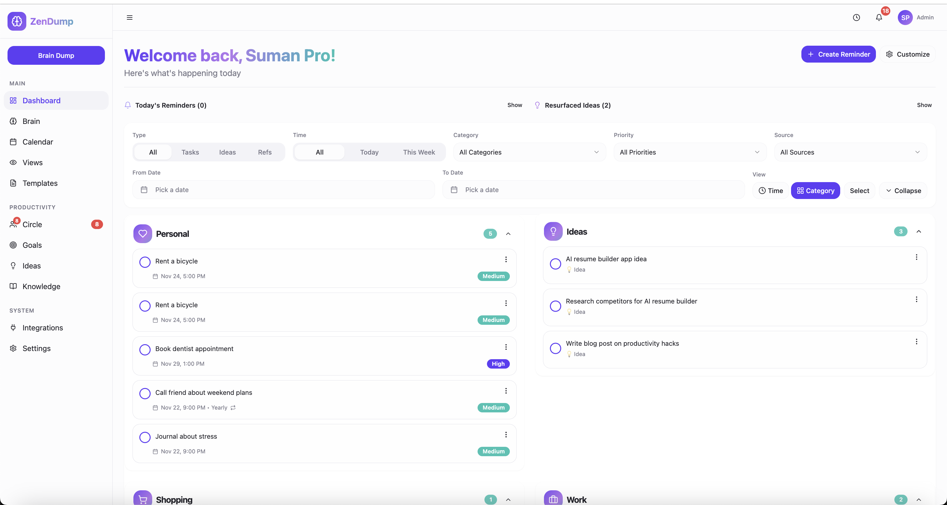Screenshot 5 of ZenDump - Your AI-Powered Second Brain