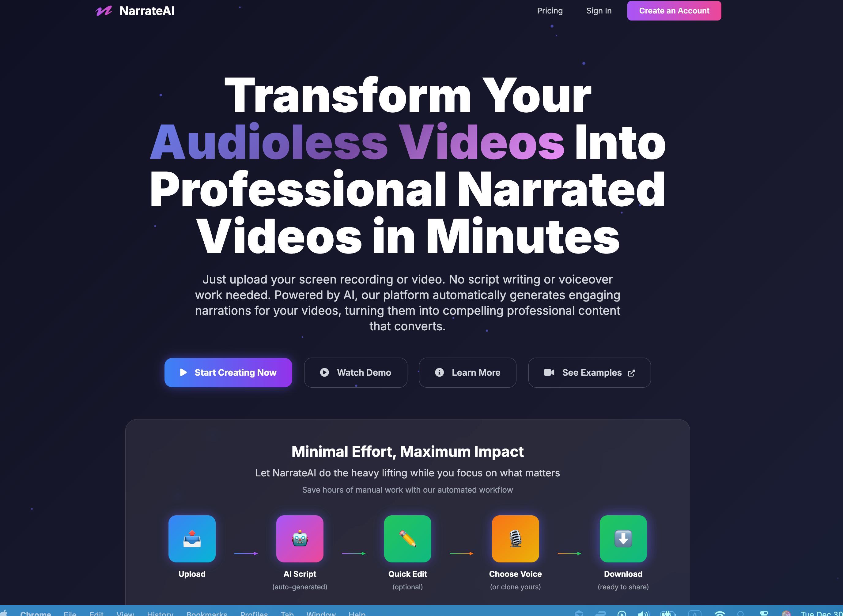 Screenshot 1 of NarrateAI