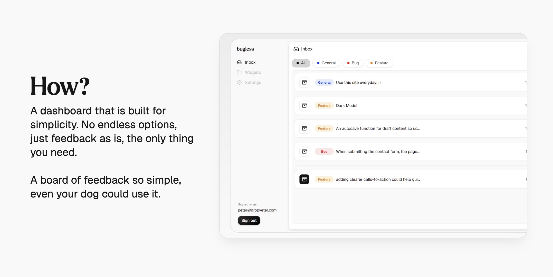 Screenshot 3 of Bugless - Collect feedback, the easy way