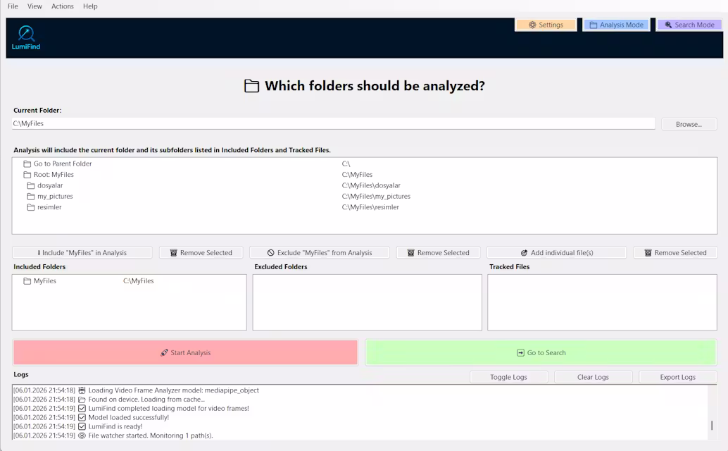 Screenshot 1 of LumiFind - AI-Powered Local File Search