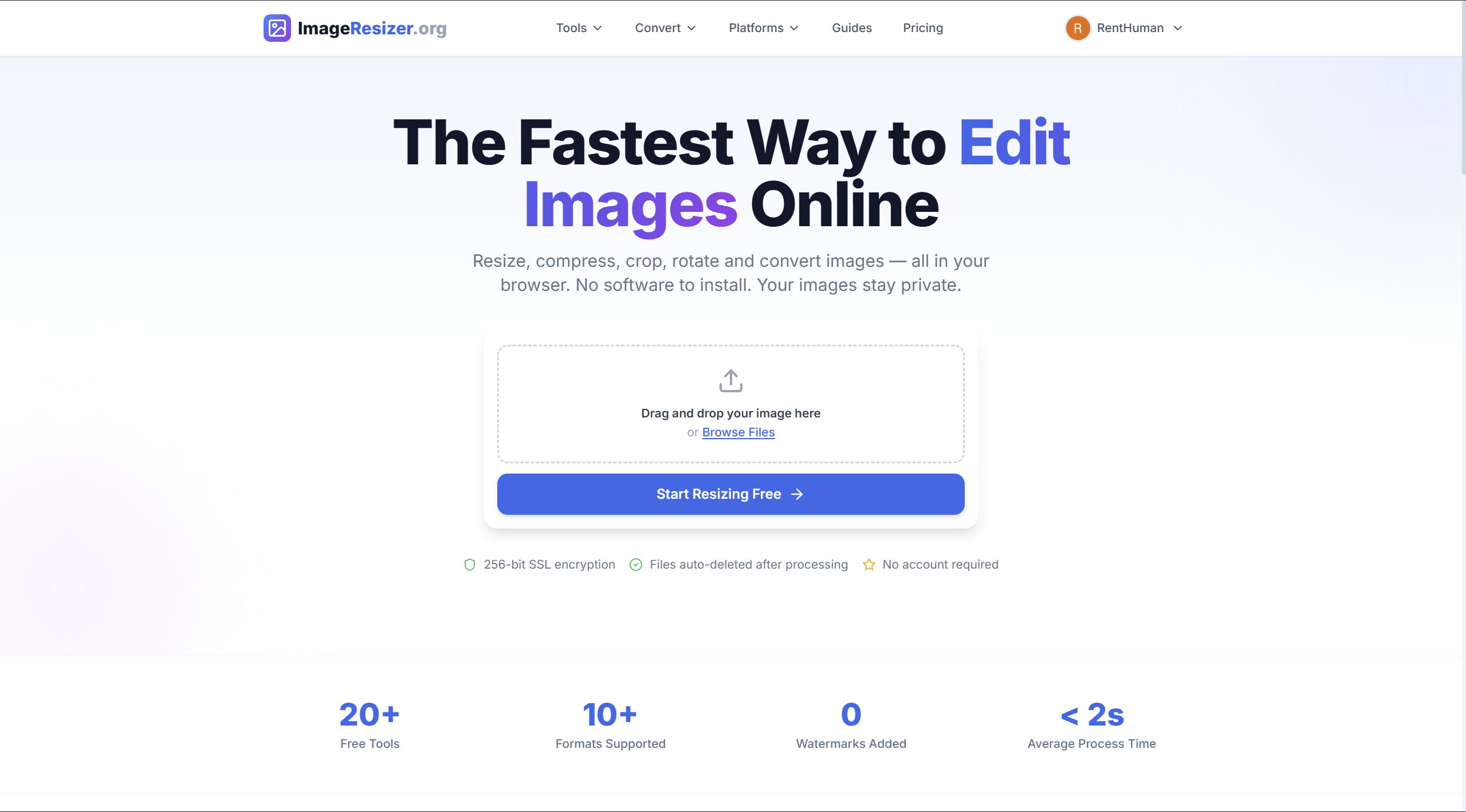 Screenshot 1 of ImageResizer.org