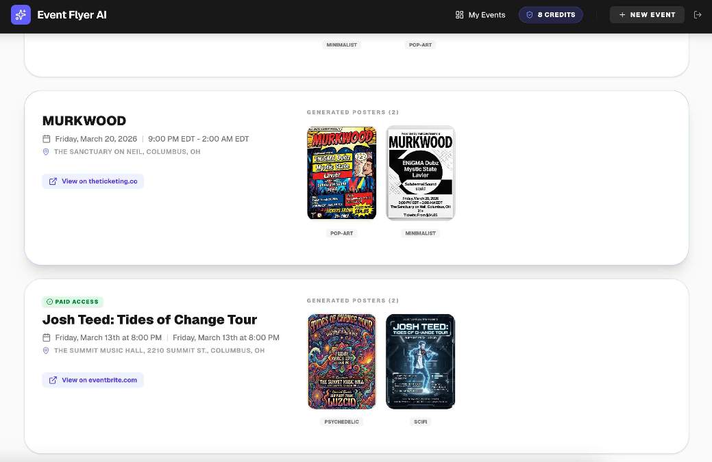 Screenshot 1 of EVENTFLYER.AI
