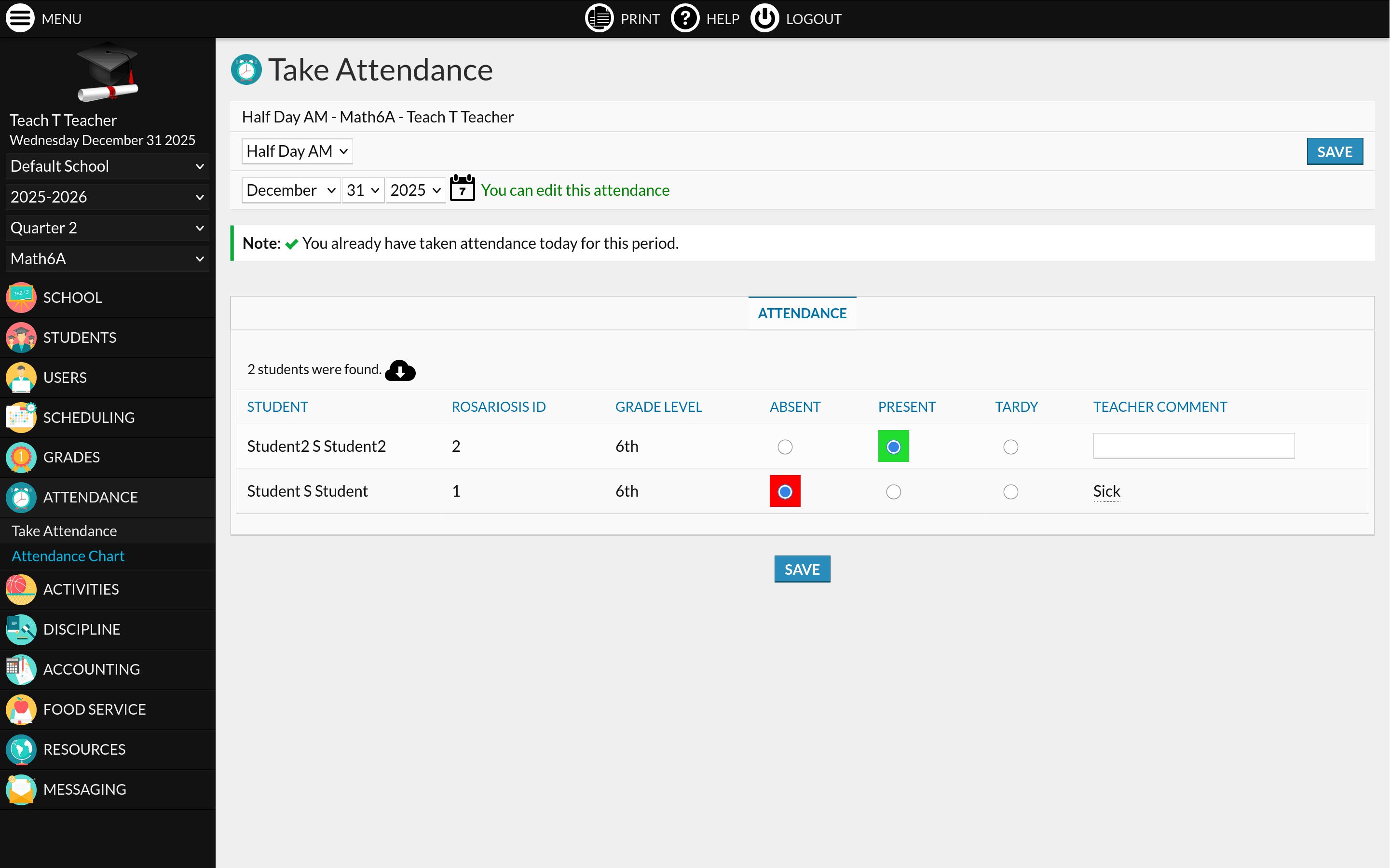 Screenshot 1 of RosarioSIS