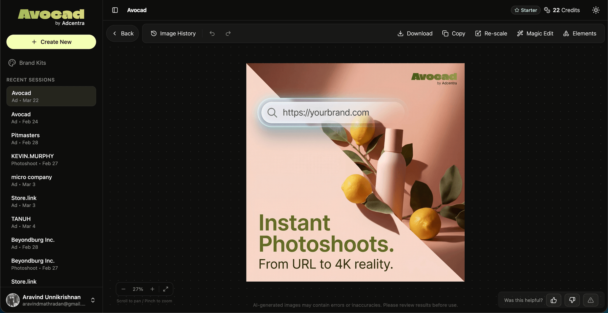 Screenshot 3 of Avocad AI Ad & Photoshoot Generator