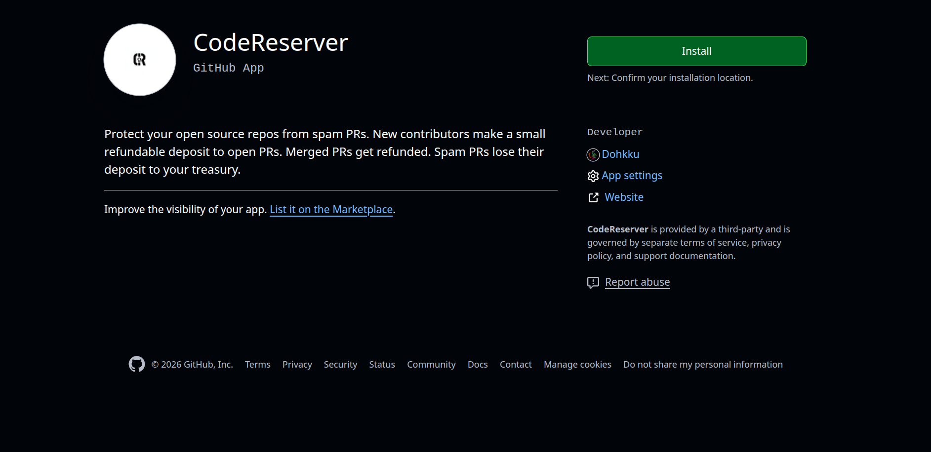 Screenshot 1 of CodeReserve