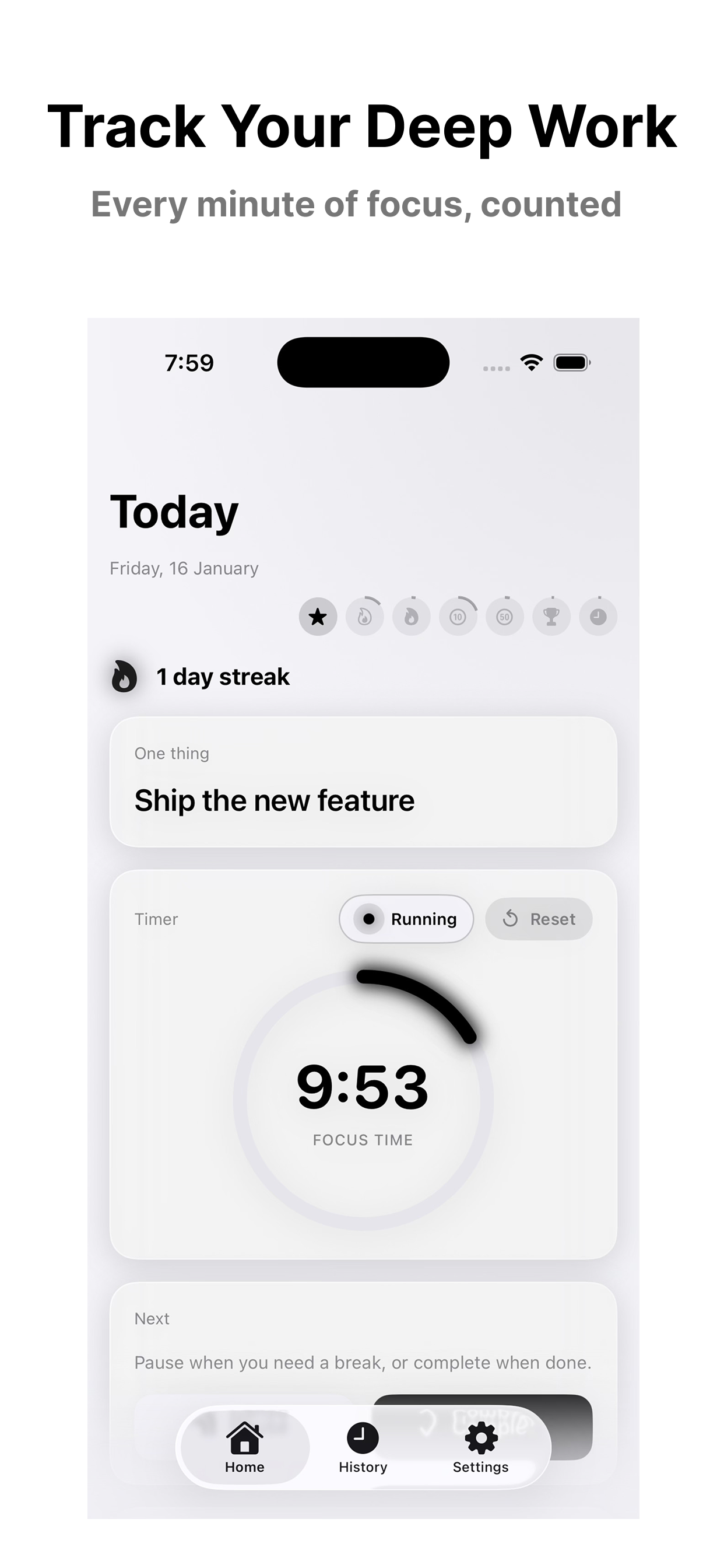 Screenshot 2 of OneTask Single Task Timer App