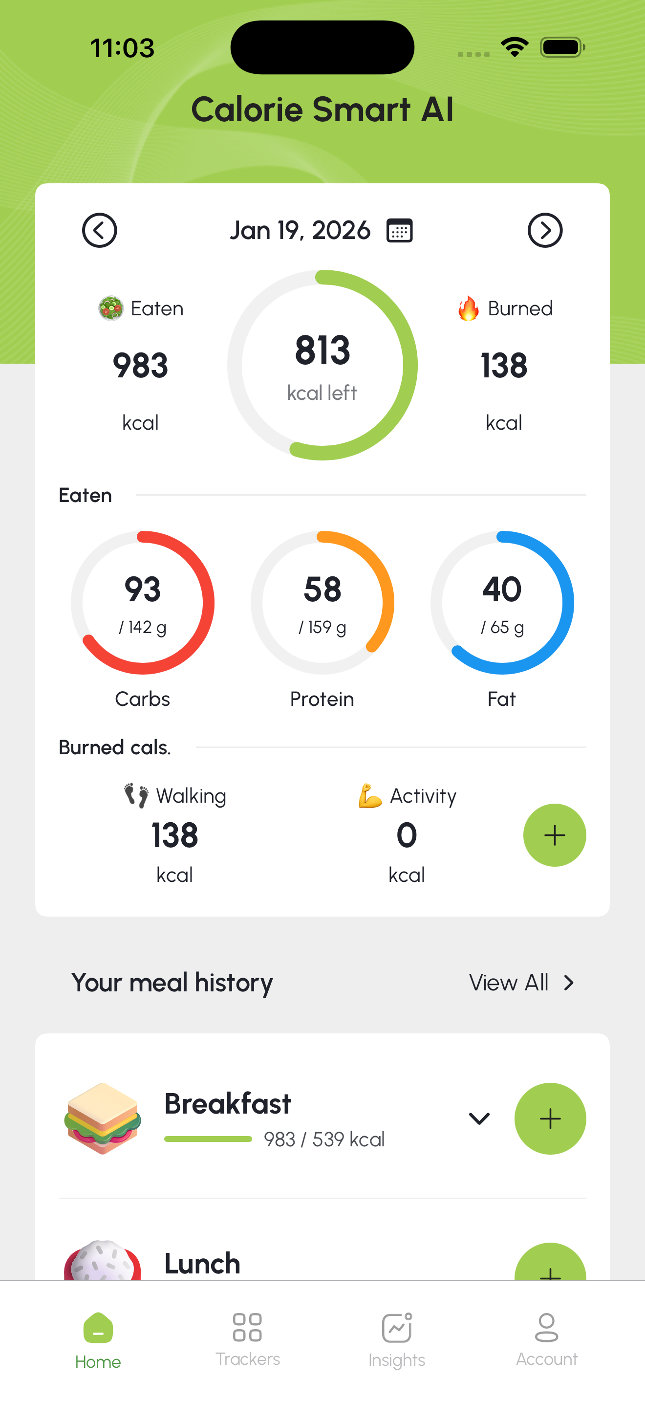 Screenshot 1 of Calorie Smart AI