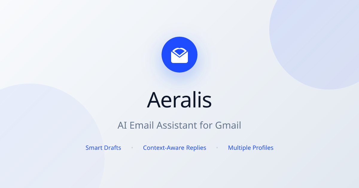 Screenshot 1 of Aeralis – AI Email Assistant for Gmail