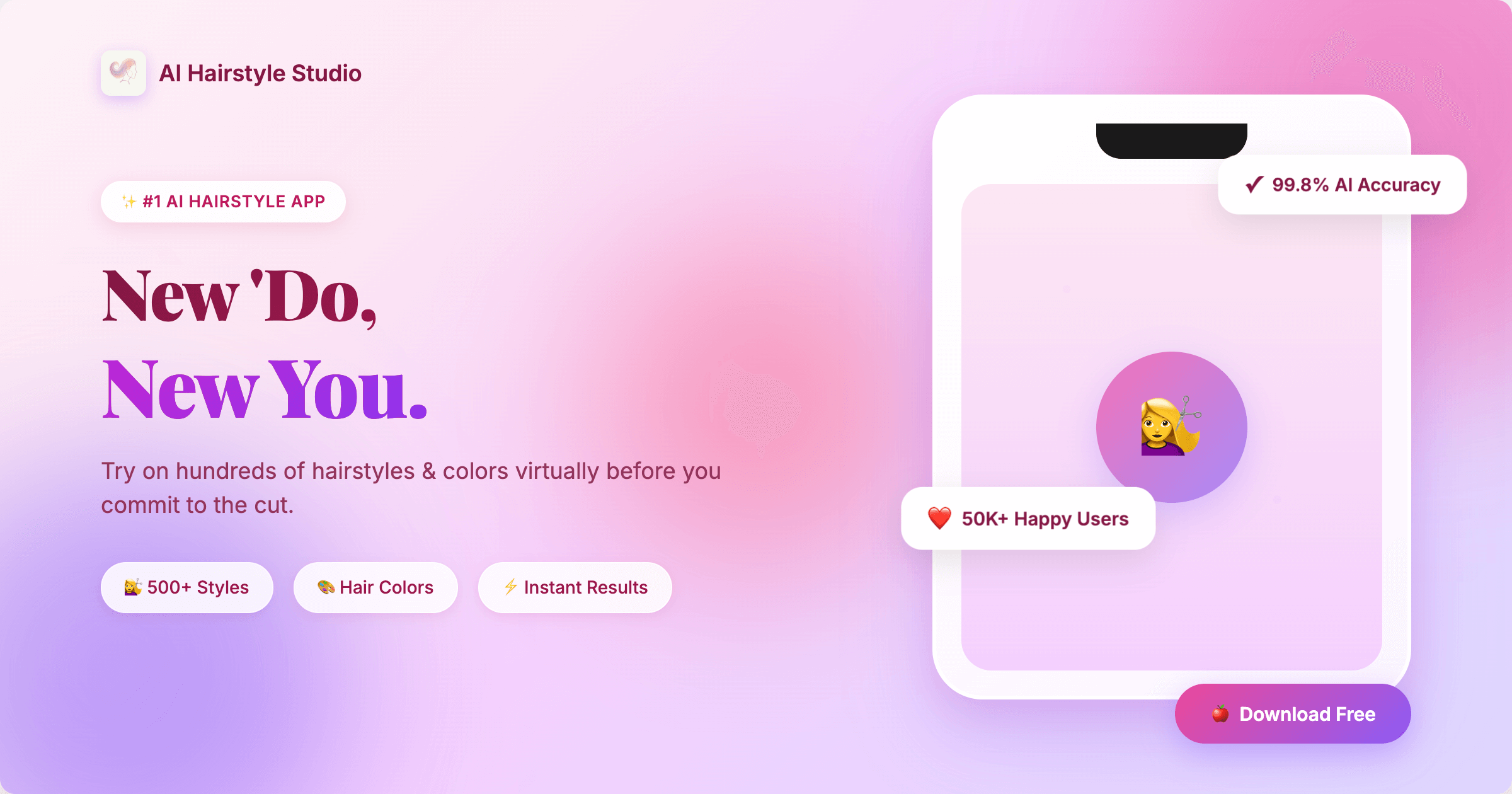 Screenshot 1 of AI Hairstyle Studio