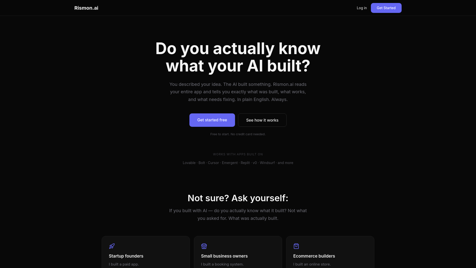 Screenshot 1 of Rismon.ai