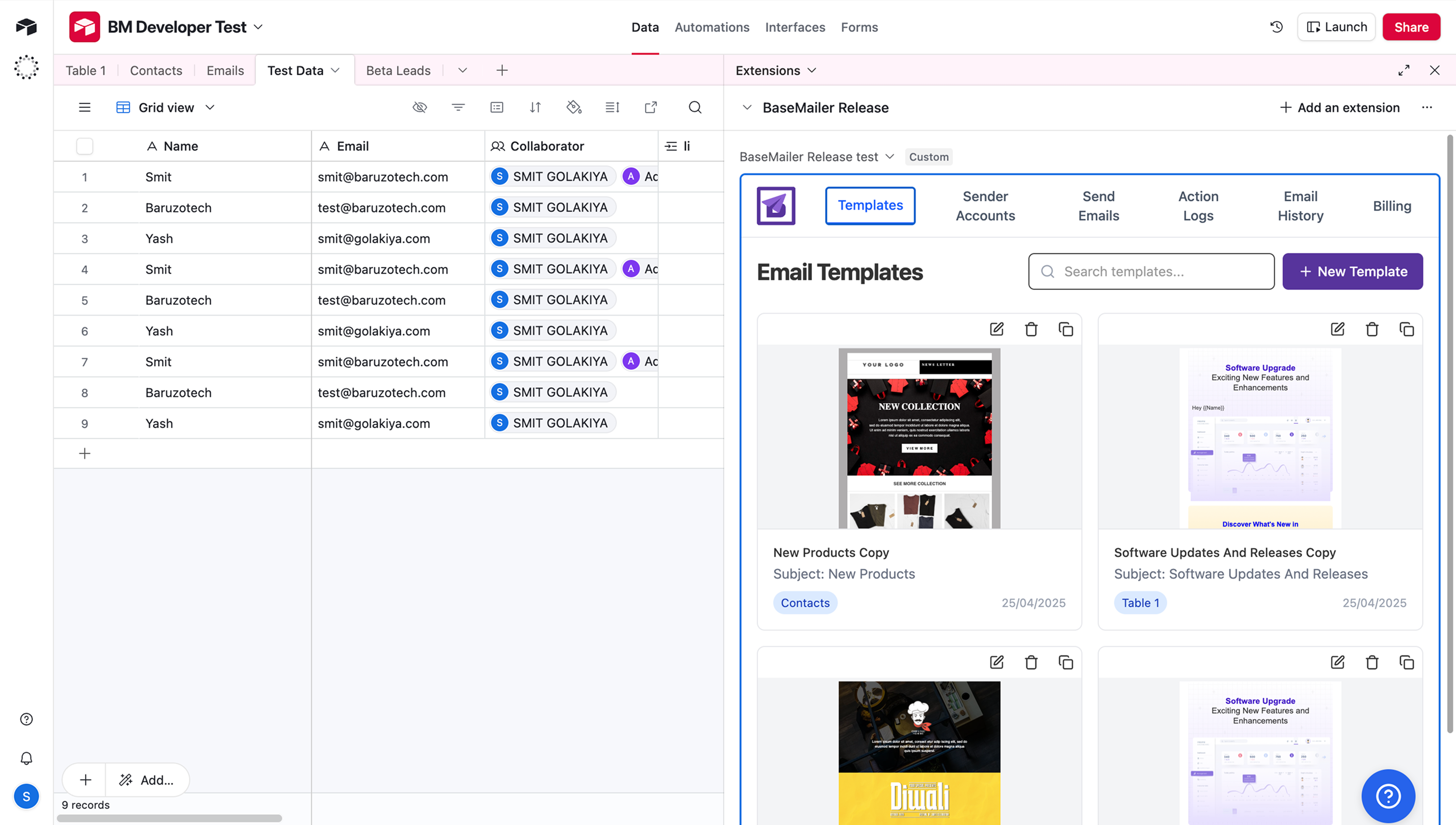 Screenshot 5 of Basemailer Airtable Email Automation
