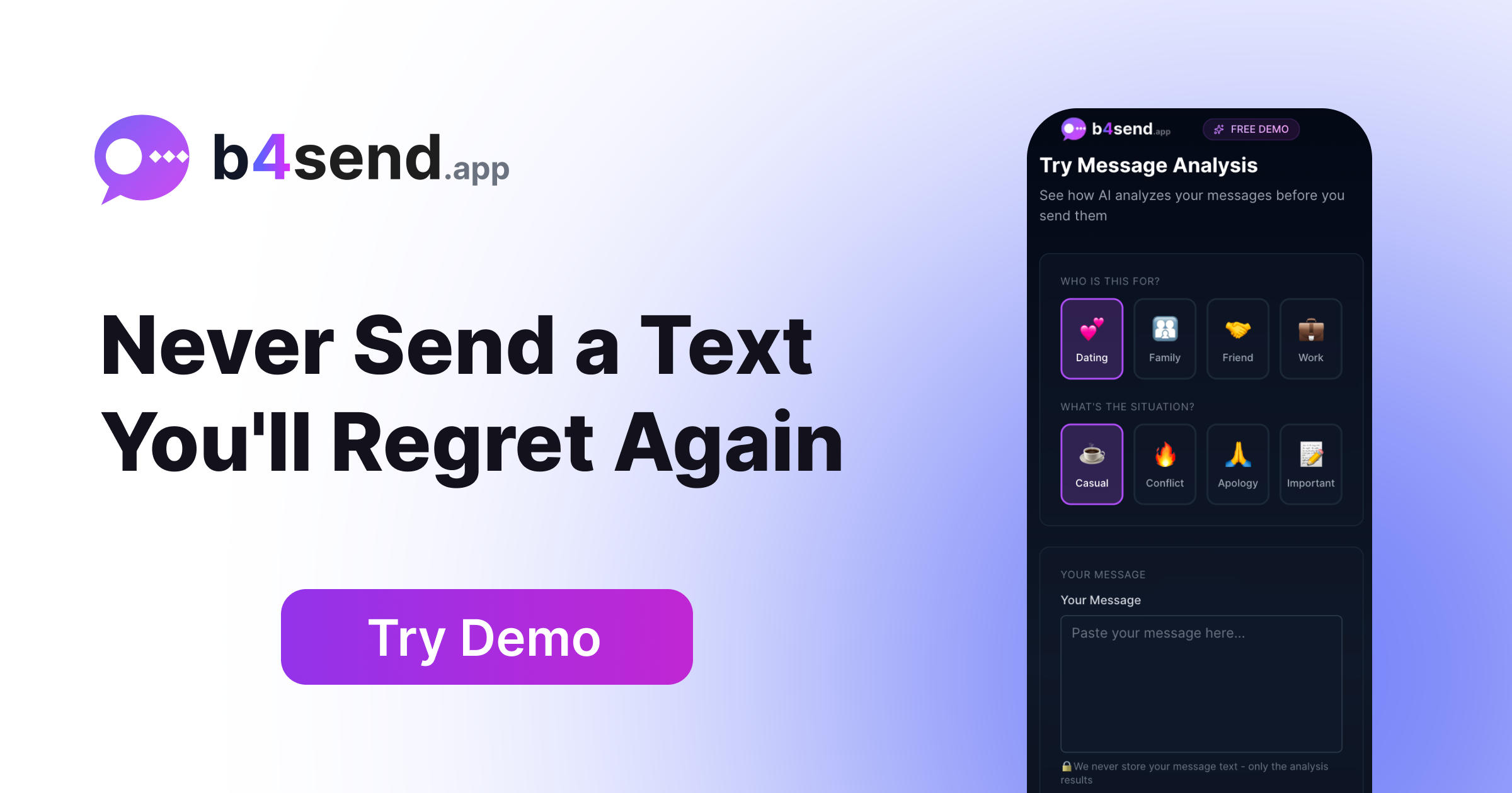 Screenshot 2 of B4Send - AI Message Analyzer