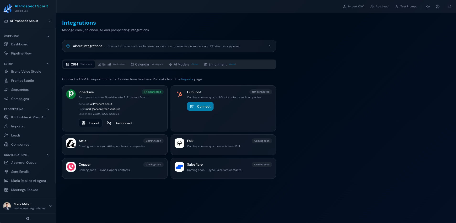 Screenshot 1 of AI Prospect Scout