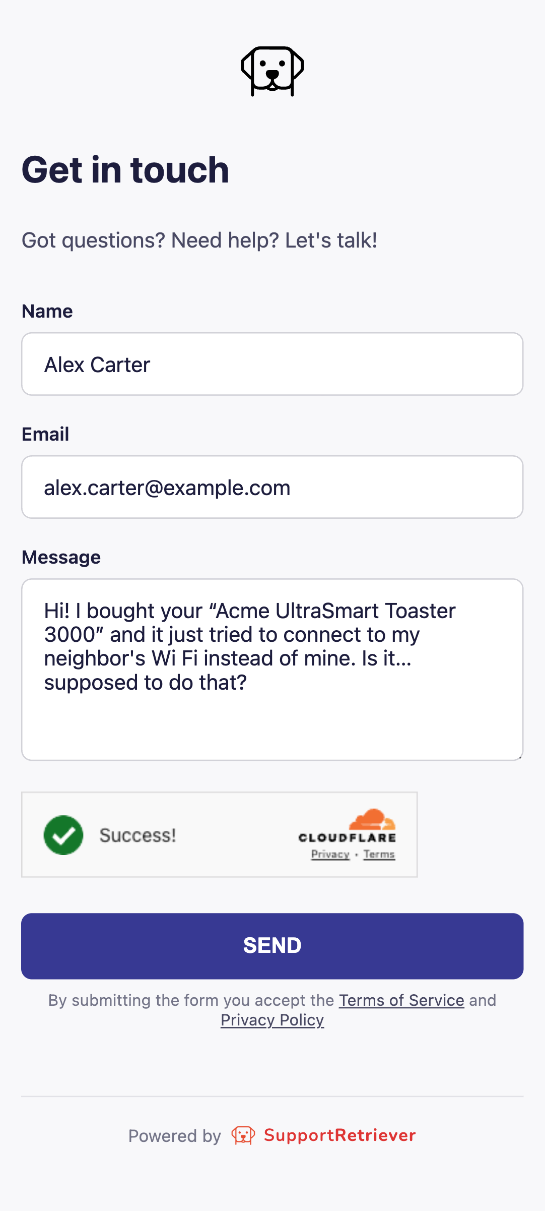 Screenshot 1 of SupportRetriever - Customer support