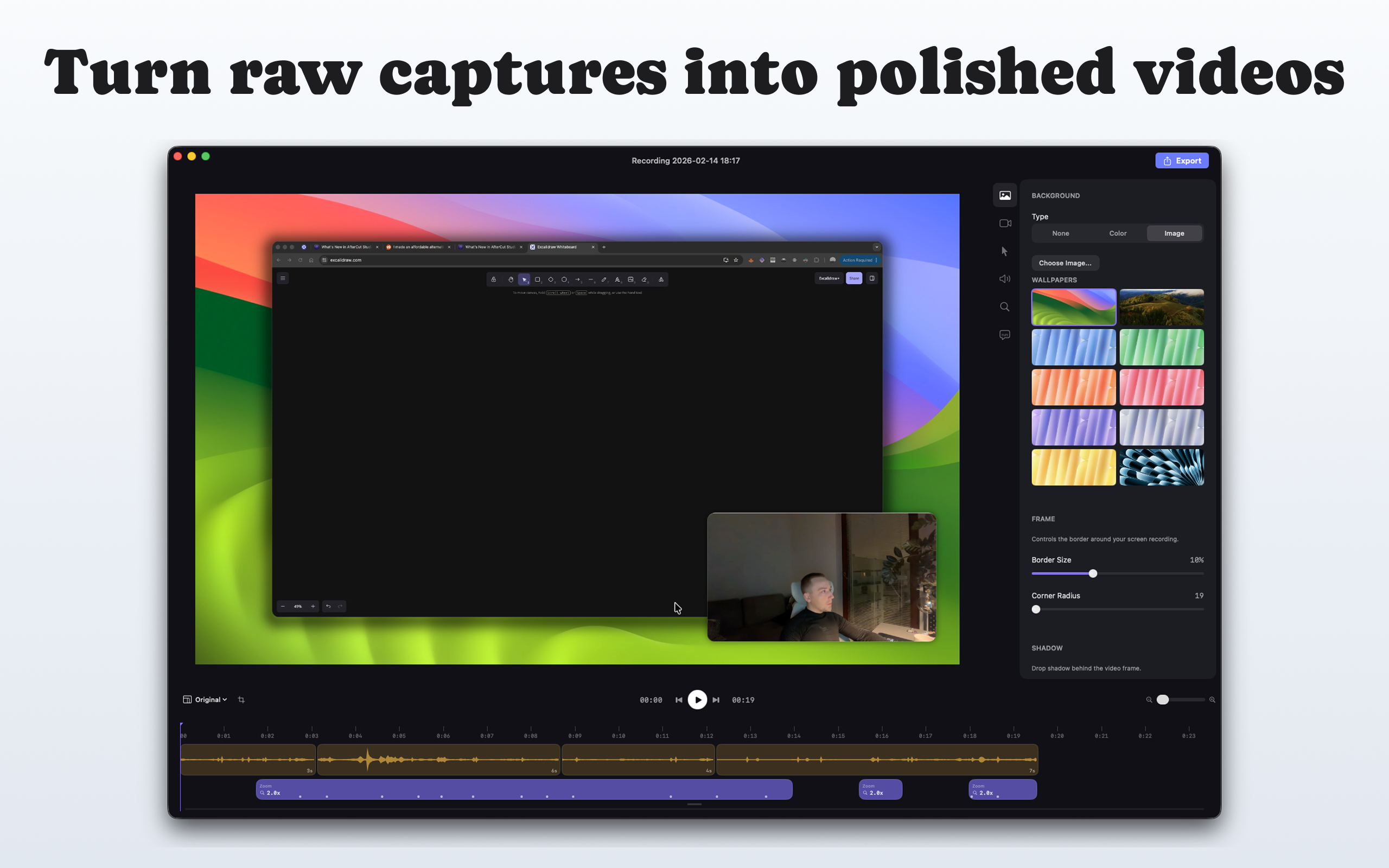 Screenshot 1 of AfterCut - record polished product demos