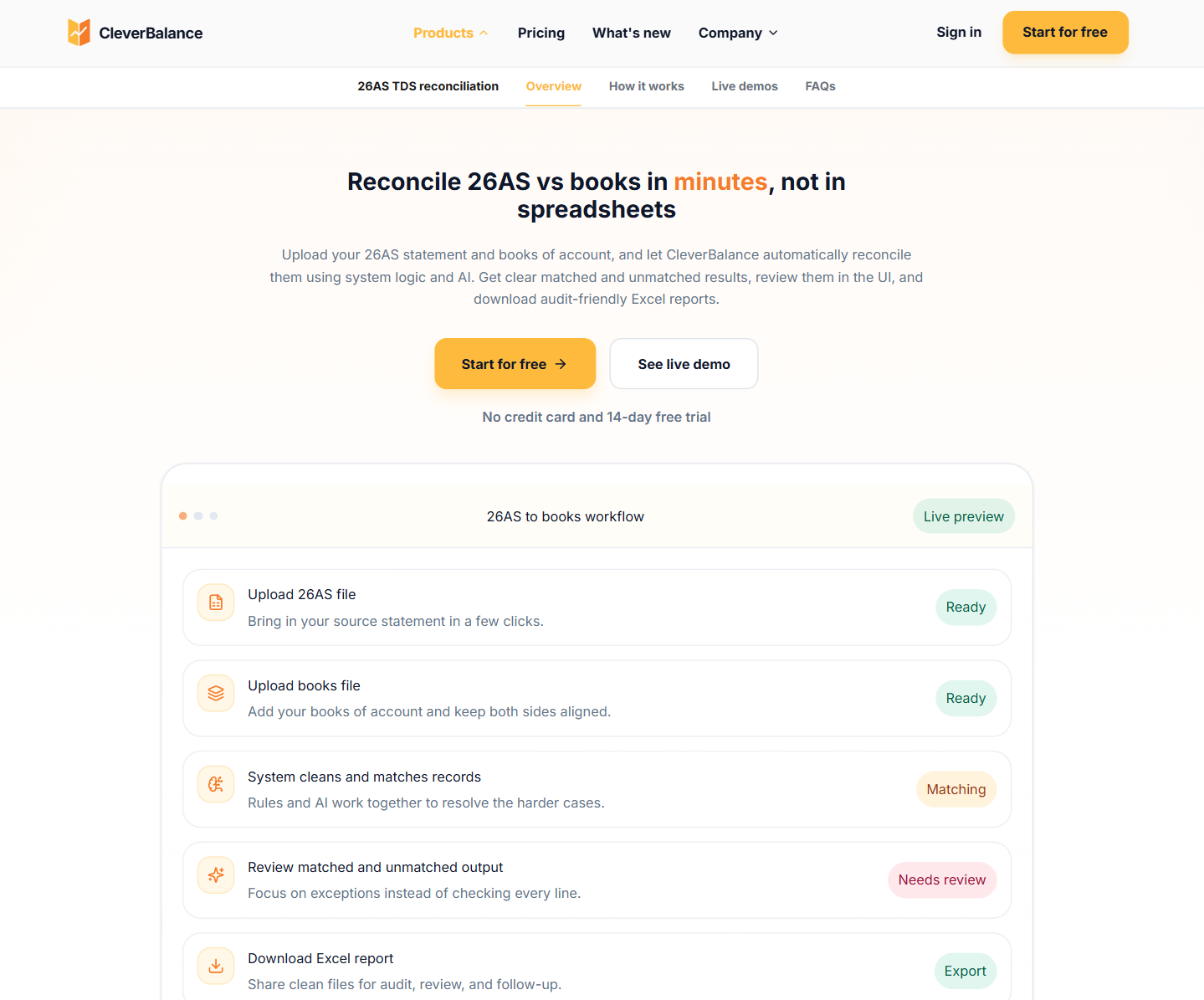 Screenshot 1 of CleverBalance — 26AS TDS Reconciliation